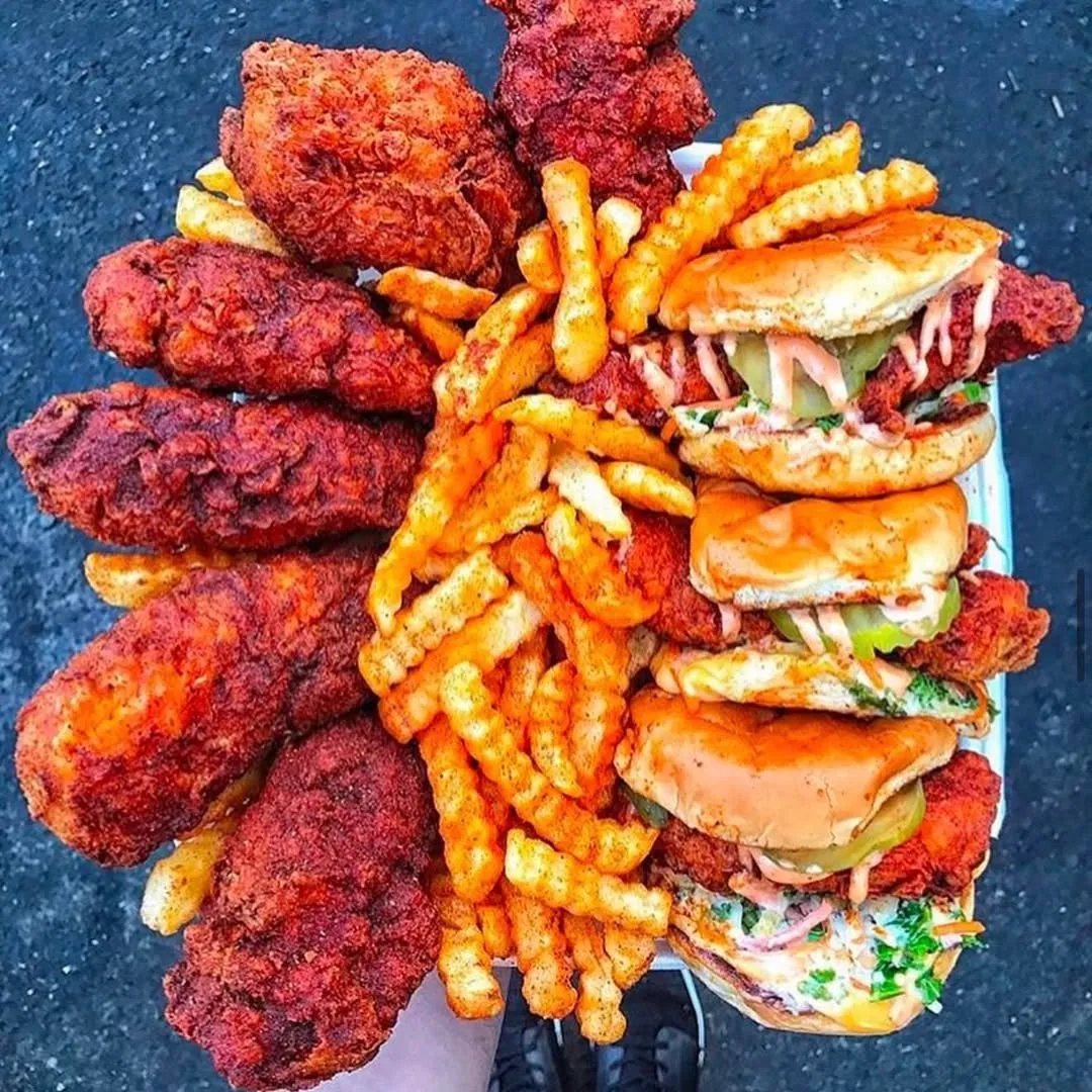 Hot chicken tenders close-up